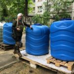 Delivering  water tanks to Mykolaiv hospital in Ukraine