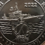 Ukraine coins celebrating the sinking of the russian war ship. nobody wins in war.